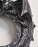 Close-Up of Frame for Stunning Wyvern Dragon Circular Interior Wall Mirror