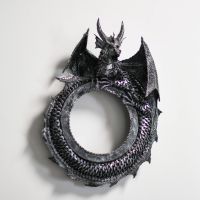 Situ Shot of Wyvern Dragon Circular Interior Wall Mirror