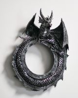 Stunning Wyvern Dragon Circular Interior Wall Mirror in Situ