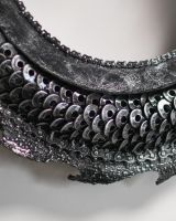 Close-Up of Detailed Framework on Stunning Wyvern Dragon Circular Interior Wall Mirror