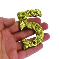Berry & Leaf Polished Brass Numbers