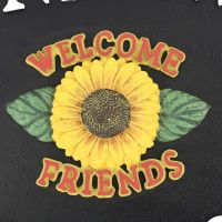 Sunflower Cast Iron Effect Oval House Name Sign