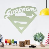 "Supergirl" Wall Art in a Children"s Play Room