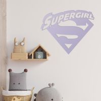 "Supergirl" Wall Art in a Children"s Play Room