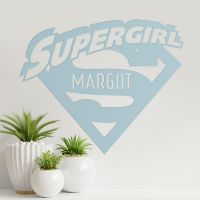 "Supergirl" Personalised Wall Art in Situ in the Living Room