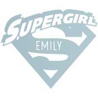 "Supergirl" Personalised Wall Art Finished in Light Blue