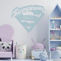 "Supergirl" Personalised Wall Art in a Children"s Bedroom