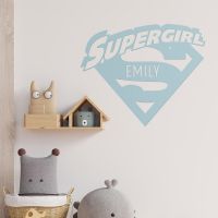 "Supergirl" Personalised Wall Art in a Children"s Bedroom Play Room