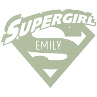 "Supergirl" Personalised Wall Art Finished in Light Green