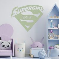 "Supergirl" Personalised Wall Art in a Children"s Bedroom