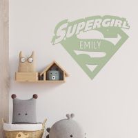 "Supergirl" Personalised Wall Art in a Children"s Bedroom Play Room