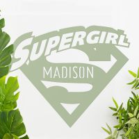 "Supergirl" Personalised Wall Art Among Plants in the House