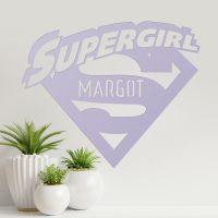 "Supergirl" Personalised Wall Art in Situ in the Living Room