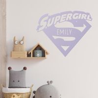 "Supergirl" Personalised Wall Art in a Children"s Bedroom Play Room
