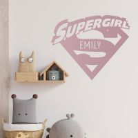 "Supergirl" Personalised Wall Art in a Children"s Bedroom Play Room