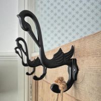 Swan Cast Iron Hooks in a Black Finish