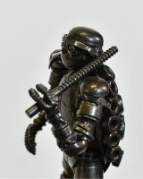 Scrap Metal "Federico" Fighting Turtle Ornament With Sword