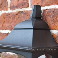 Close-up of the Top of the "Tattershall Thorpe" Black Half Wall Lantern