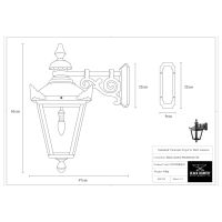 Standard Victorian Top-Fix Wall Lantern 61 x 46cm Technical Specifications
