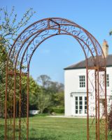 Close-up of the Rustic Scroll Design on the Top of the Rose Arch