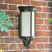 "Thaynwick" Large Cream and Bronze Wall Mounted Lantern in Situ on a Brick Wall