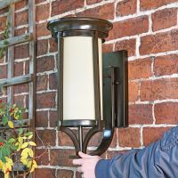 "Thaynwick" Large Cream and Bronze Wall Mounted Lantern to Scale
