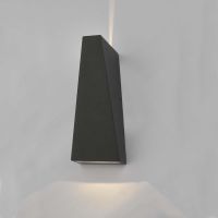 "The Architect" Anthracite Angled Wall Light in Situ on a Grey Wall
