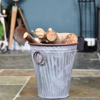"The Burley" Steel Vase Log Basket
