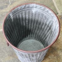 View of the Inside of "The Burley" Steel Vase Log Basket