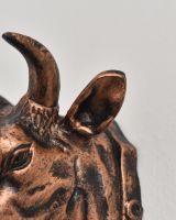 Close Up Details On The Cast Aluminium Bull Head Sculpture