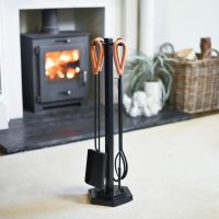 "The Celare" Companion Set With Leather Handles In Situ