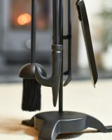 Close Up Of "The Dinnington" Black Companion Set Tongs