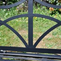 Modern Design on the Back Rest of the "The Dudley" Garden Bench