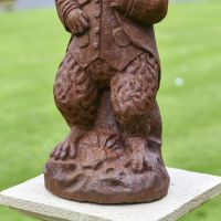 Close-up of the Base of the The Elegant Cast Iron Rabbit Sculpture