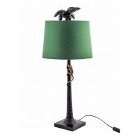 "The Jungle" Table Lamp with a Green Shade