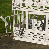 Front Opening Door on the Kenton" Pair Of Vintage Style White Bird Cages