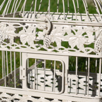 Front Opening Door on the Kenton" Pair Of Vintage Style White Bird Cages