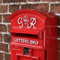 Close-up of the White Text on the Post Box