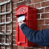 The King George Post Box Slim In Red to Scale