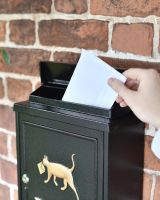 Letter Flap Of The Black Tabby Times Wall Mounted Post Box 