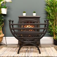 "The Mondrian" Curved Fire Basket Finished in Black