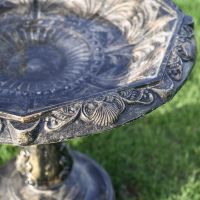 Close Up Of Brushed Gold "Plumis" Bird Bath Bowl