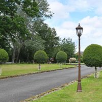 "The Ruxton" Bronze Manor Style Garden Lamp Post in Situ on a Driveway