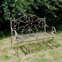 "The Woodlands" Rustic Garden Bench in Situ in the Garden