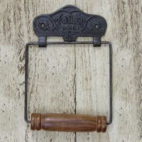 Wall Mounted Toilet Roll Holder with the Text "Toilet" 