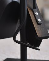 Close up of tools on black fireside companion set
