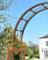 Close-up of the Design Around the Classic "Pinecrest" Rustic Rose Arch