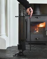 Scale image of black traditional fireside companion set