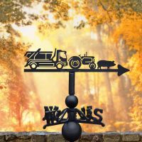 Tractor, Skip, Lorry & Pig Weathervane in autumn