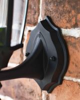 Close-Up of Backplate for Traditional "Pointed" Black Aluminium Victorian Wall Lantern